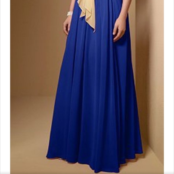 Alfred Angelo Long Chiffon Two Tone Bridesmaid Dress - Picture 9 of 10